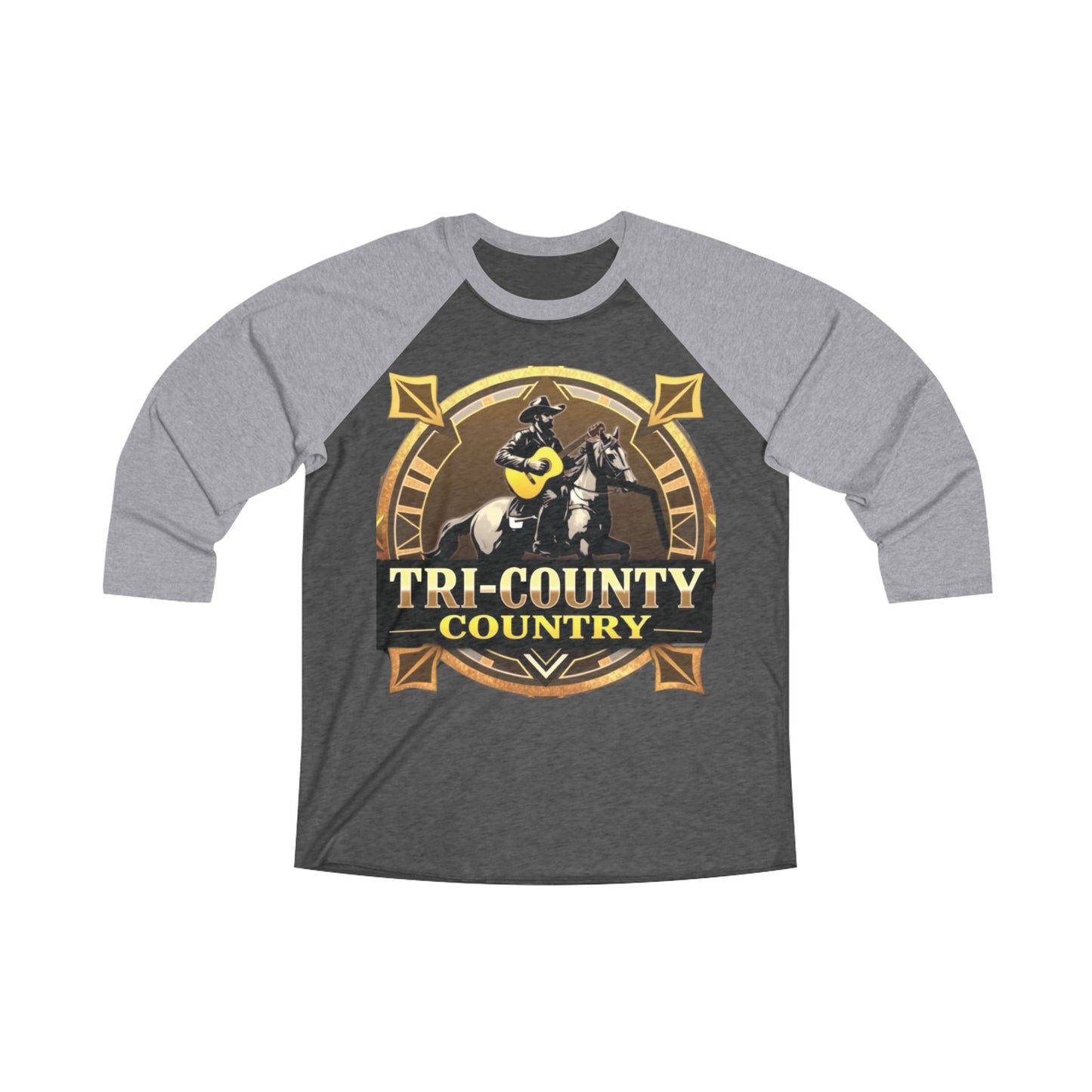 Tri-County Country Unisex Raglan Tee - Stylish 3/4 Sleeve Shirt for Music Lovers
