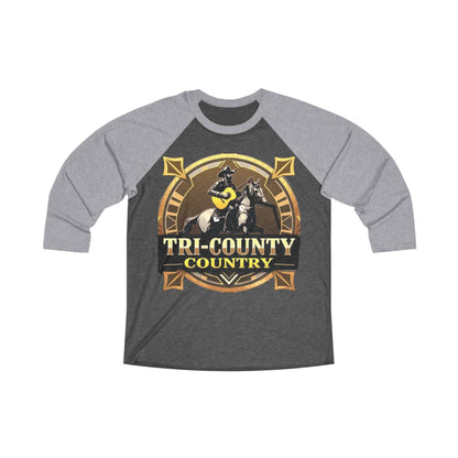 Tri-County Country Unisex Raglan Tee - Stylish 3/4 Sleeve Shirt for Music Lovers