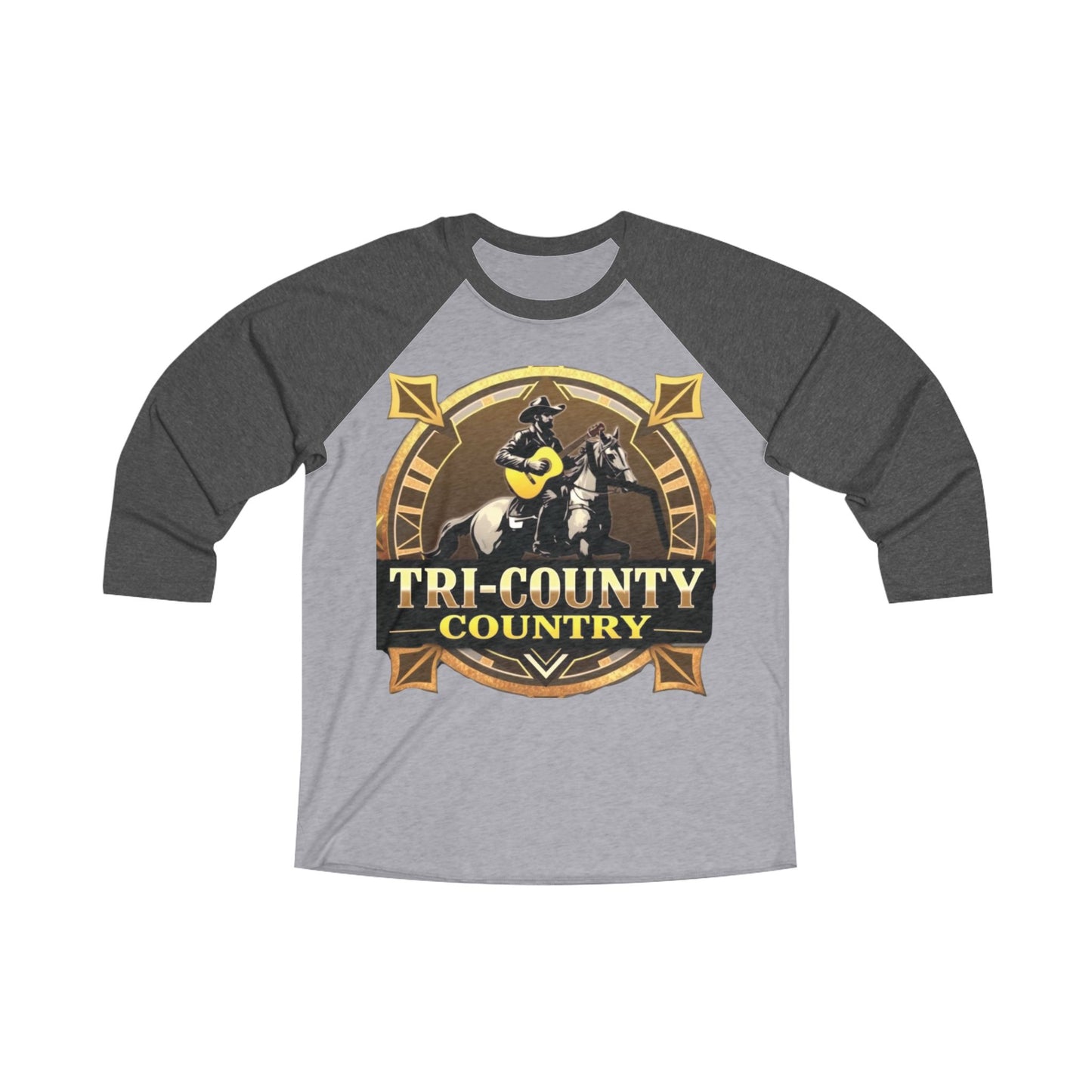 Tri-County Country Unisex Raglan Tee - Stylish 3/4 Sleeve Shirt for Music Lovers