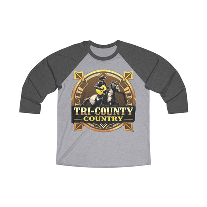 Tri-County Country Unisex Raglan Tee - Stylish 3/4 Sleeve Shirt for Music Lovers